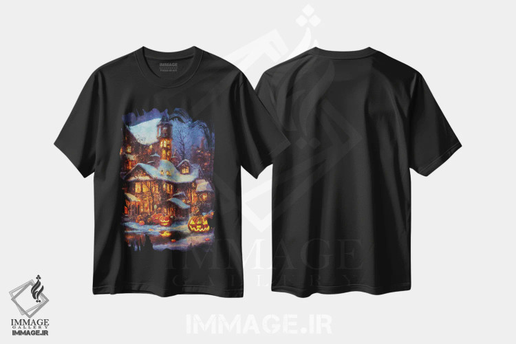 تیشرت مشکی طرح دار – تیشرت فانتزی ,این هالووین است اثر ماکسیمیلیانو کاسال immage.ir