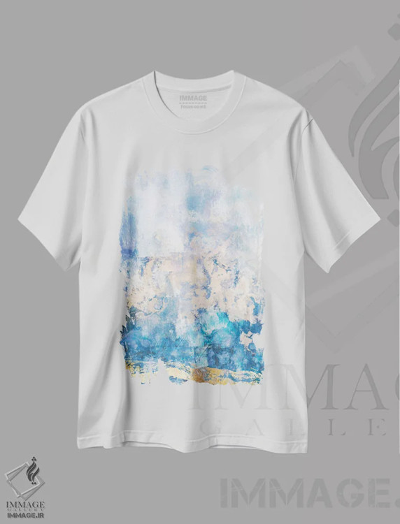 تیشرت سفید طرح دار – تیشرت هنری ,زمان طلایی اثر ماکسیمیلیانو کاسال immage.ir
