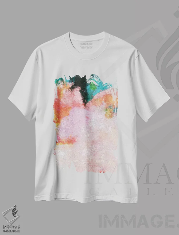 تیشرت سفید طرح دار – تیشرت رنگی ,در کنار هم بمانیم اثر ماکسیمیلیانو کاسال فروشگاه ایماژ