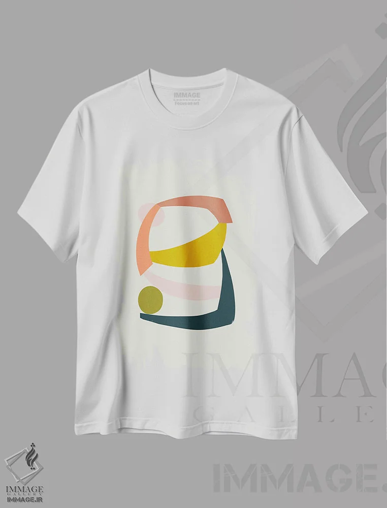 تیشرت سفید طرح دار – تیشرت رنگی ,ساختارهای رنگارنگ اثر مالودا immage.ir