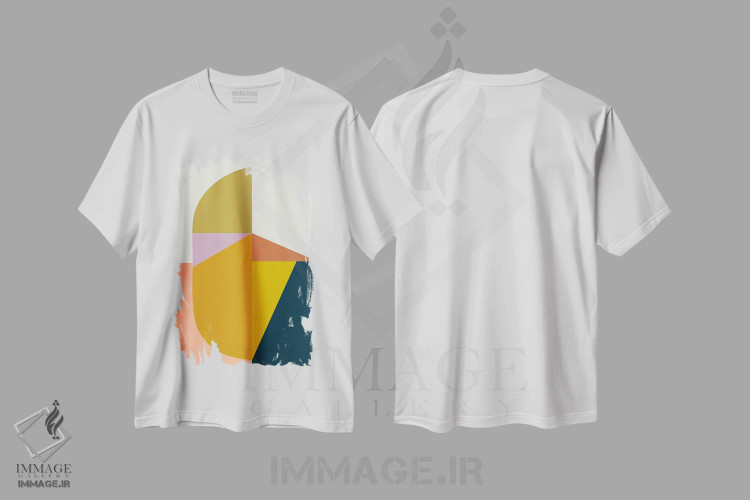 تیشرت سفید طرح دار – تیشرت آبستره ,انتزاعی رنگین اثر مالودا immage.ir