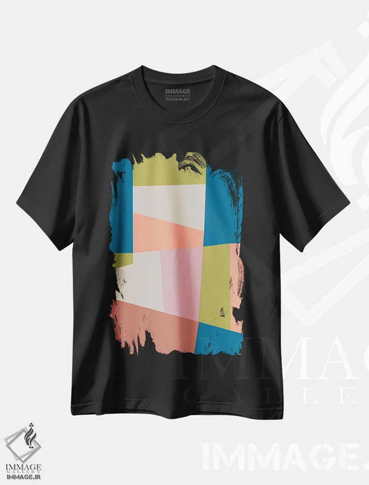 تیشرت مشکی طرح دار – تیشرت مدرن ,نقطهٔ اتصال گرافیکی اثر مالودا immage.ir