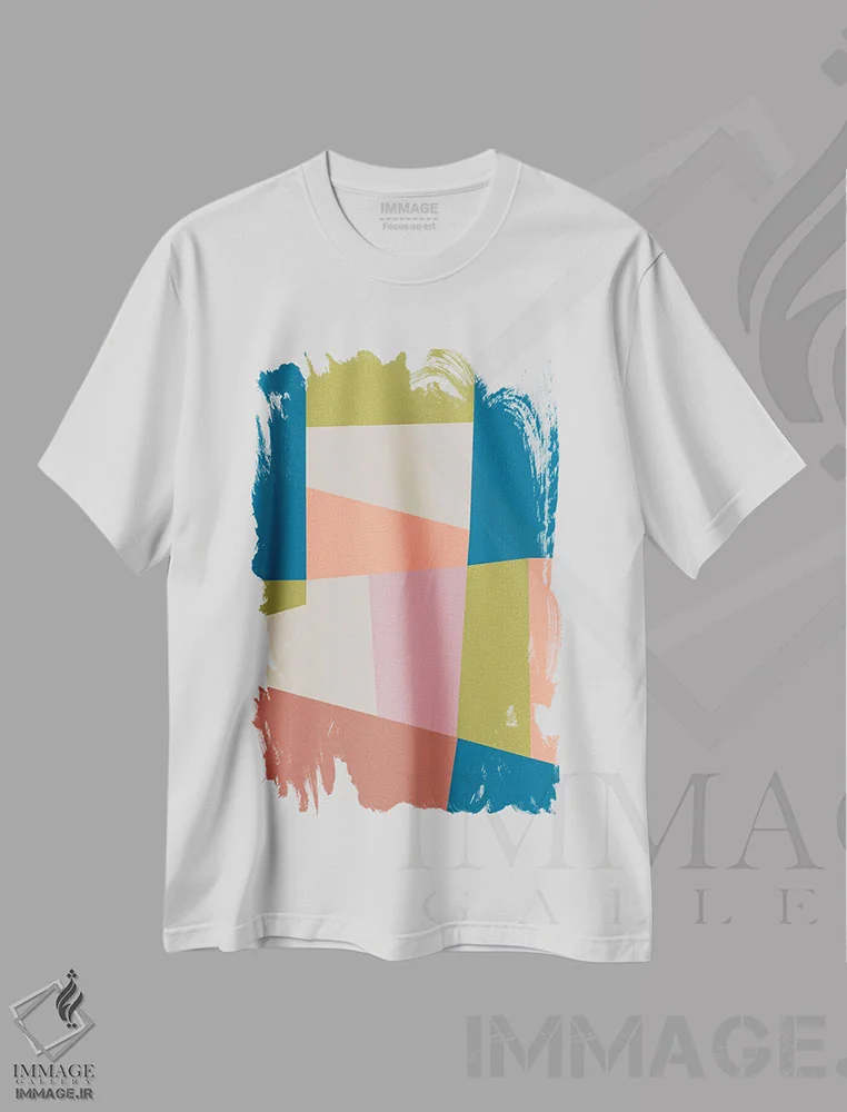 تیشرت سفید طرح دار – تیشرت مدرن ,نقطهٔ اتصال گرافیکی اثر مالودا فروشگاه ایماژ