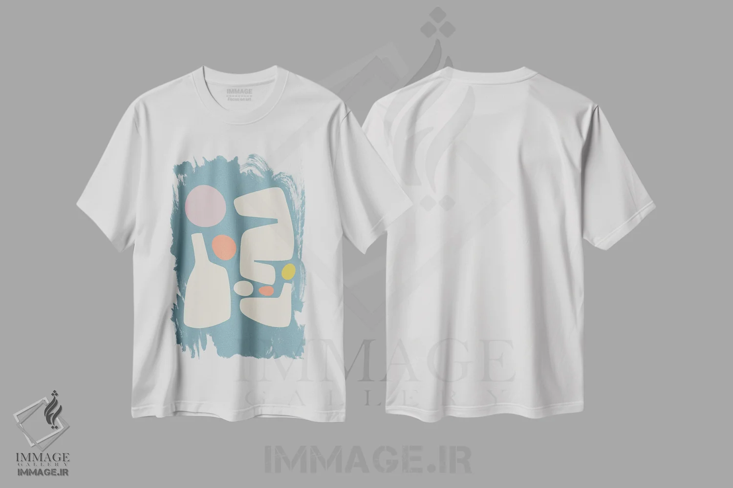تیشرت سفید طرح دار – تیشرت هنری ,آبی الهام گرفته از ماتیس اثر مالودا فروشگاه ایماژ