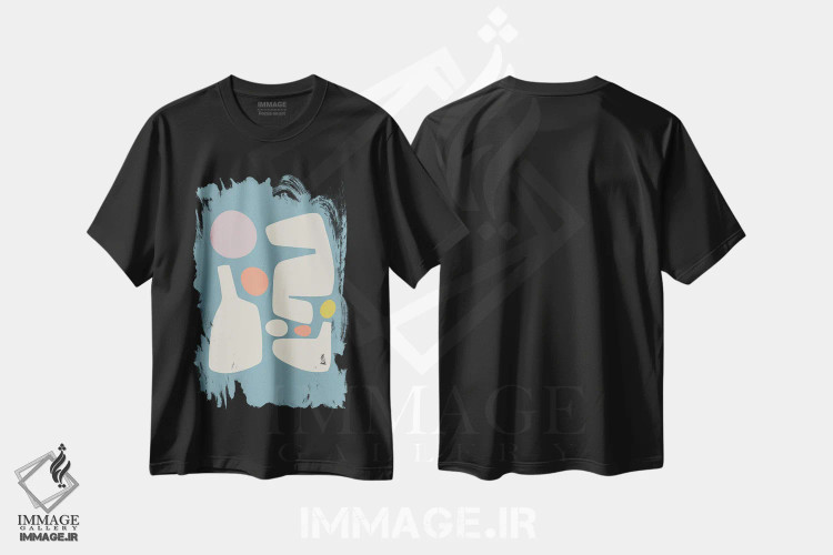 تیشرت مشکی طرح دار – تیشرت هنری ,آبی الهام گرفته از ماتیس اثر مالودا immage.ir