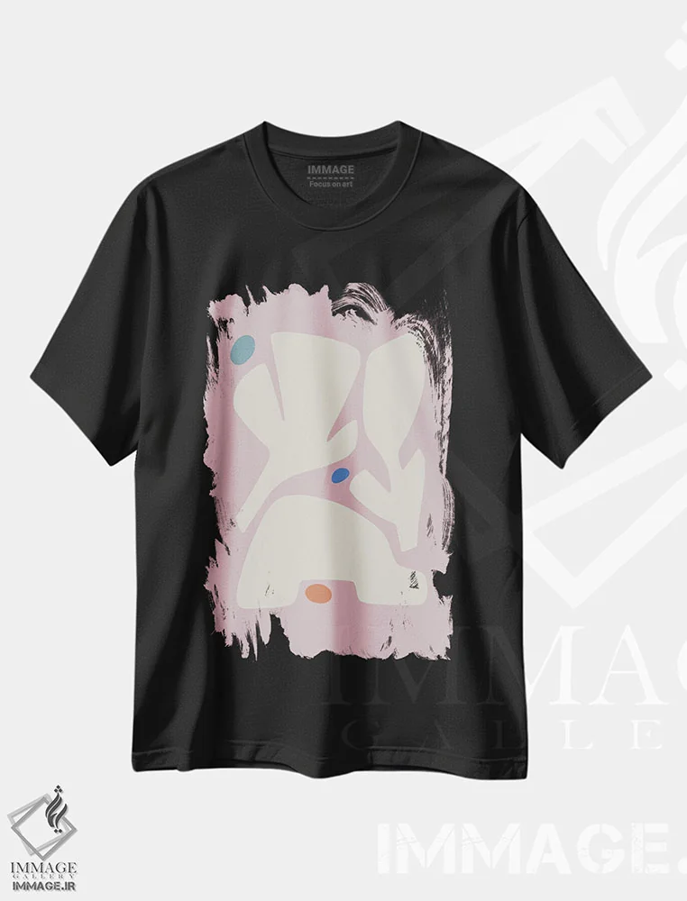 تیشرت مشکی طرح دار – تیشرت هنری ,صورتی الهام گرفته از ماتیس اثر مالودا immage.ir