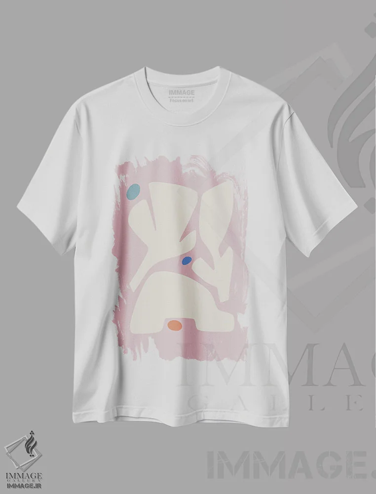 تیشرت سفید طرح دار – تیشرت هنری ,صورتی الهام گرفته از ماتیس اثر مالودا فروشگاه ایماژ