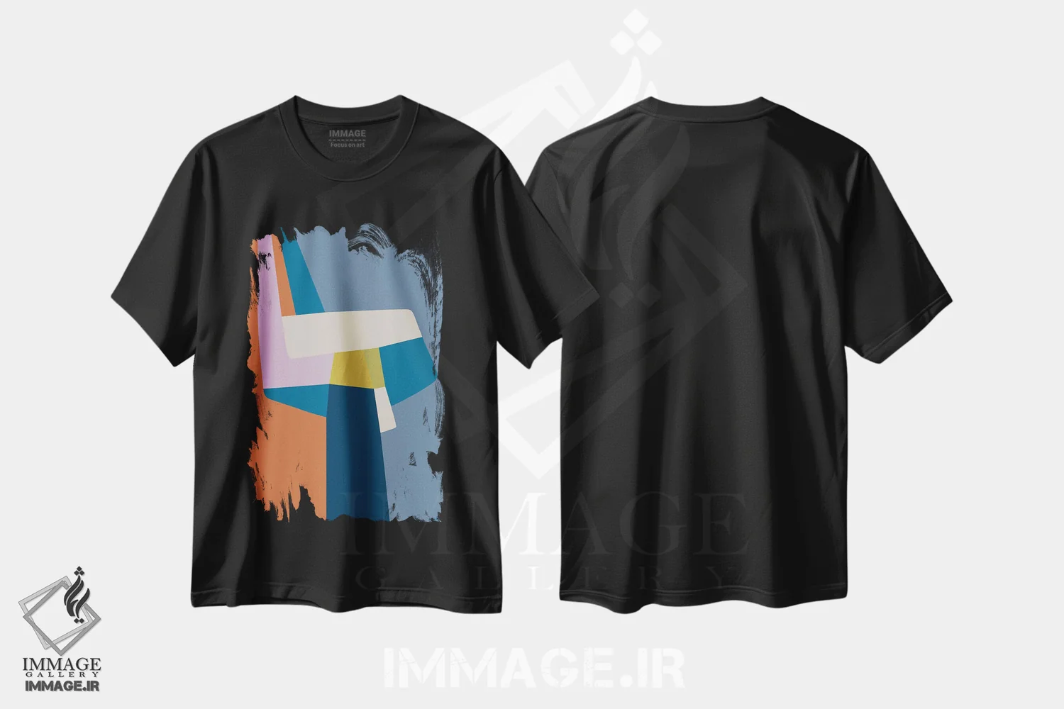 تیشرت مشکی طرح دار – تیشرت اسپرت هنری ,برخیز اثر مالودا فروشگاه ایماژ