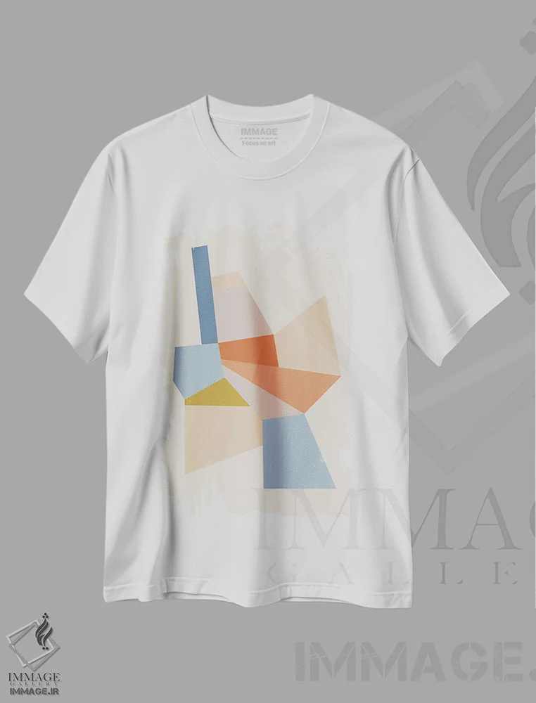تیشرت سفید طرح دار – تیشرت هنری ,انسجام انتزاعی اثر مالودا immage.ir