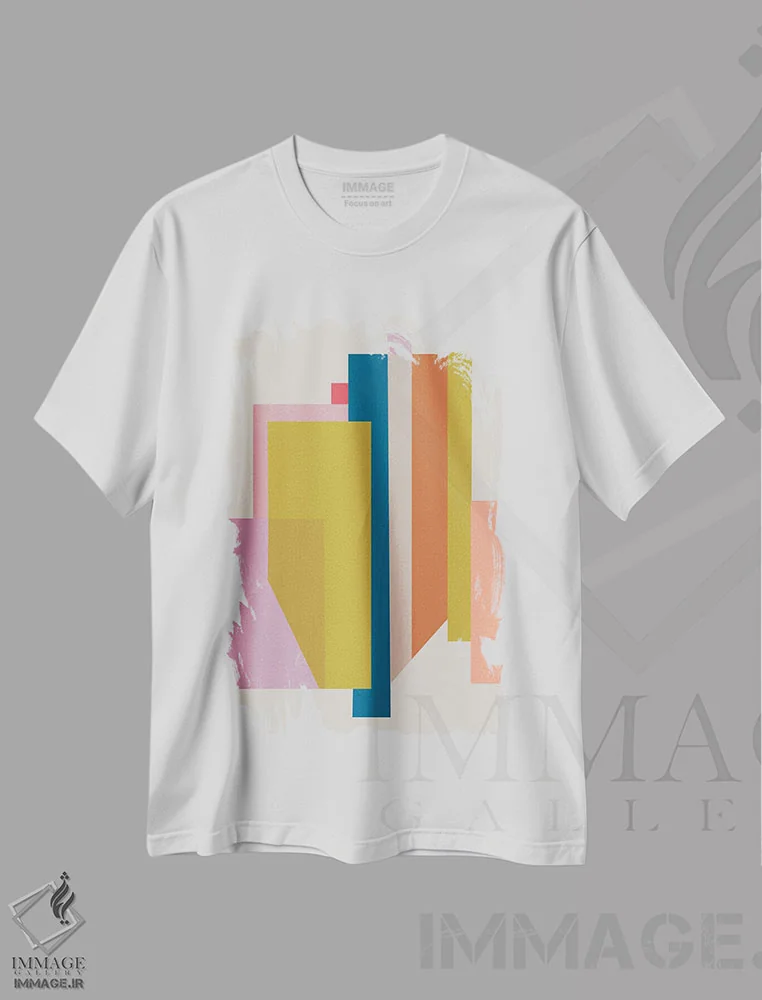 تیشرت سفید طرح دار – تیشرت هندسی ,کاملاً منطبق اثر مالودا immage.ir