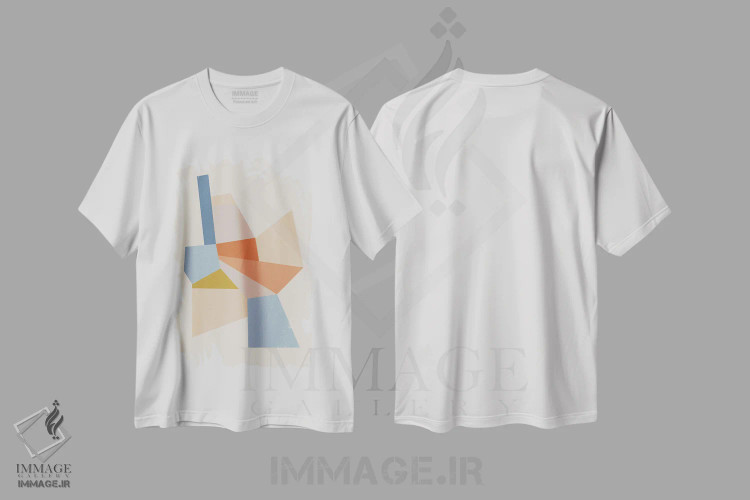 تیشرت سفید طرح دار – تیشرت هنری ,انسجام انتزاعی اثر مالودا immage.ir