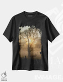 تیشرت مشکی طرح دار – تیشرت طبیعت ,درخت سپیده دم اثر مکس الیس فروشگاه ایماژ