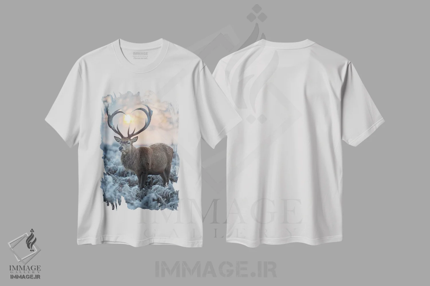 تیشرت سفید طرح دار – تیشرت طبیعت ,شاخ های قلبی شکل شماره اثر مکس الیس فروشگاه ایماژ