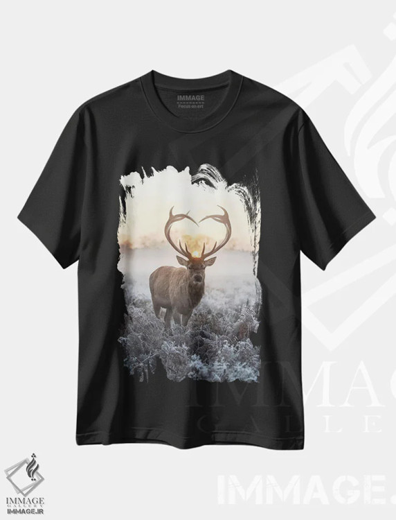 تیشرت مشکی طرح دار – تیشرت عاشقانه ,شاخ های قلبی شکل شماره اثر مکس الیس immage.ir