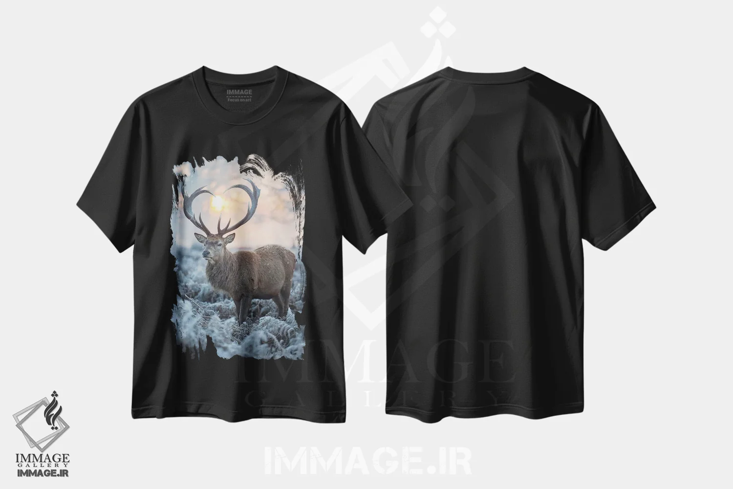 تیشرت مشکی طرح دار – تیشرت طبیعت ,شاخ های قلبی شکل شماره اثر مکس الیس immage.ir