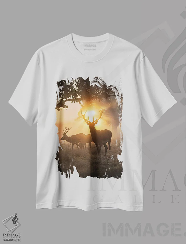 تیشرت سفید طرح دار – تیشرت طبیعت ,جادوی مه آلود اثر مکس الیس immage.ir
