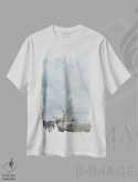 تیشرت سفید طرح دار – تیشرت طبیعت ,مه آلودترین اثر مکس الیس فروشگاه ایماژ