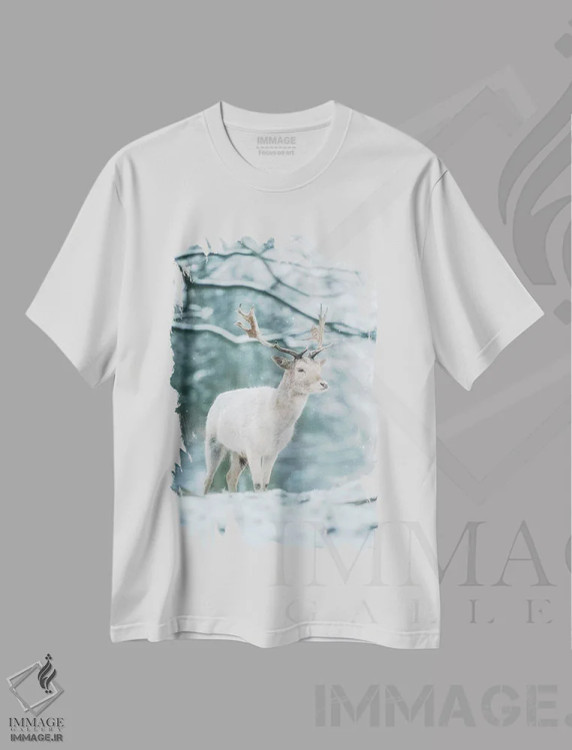 تیشرت سفید طرح دار – تیشرت زمستانی ,سفید برفی اثر مکس الیس immage.ir