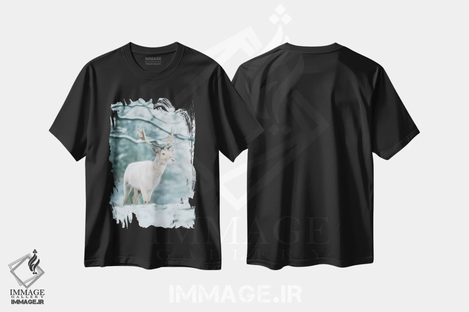 تیشرت مشکی طرح دار – تیشرت زمستانی ,سفید برفی اثر مکس الیس فروشگاه ایماژ