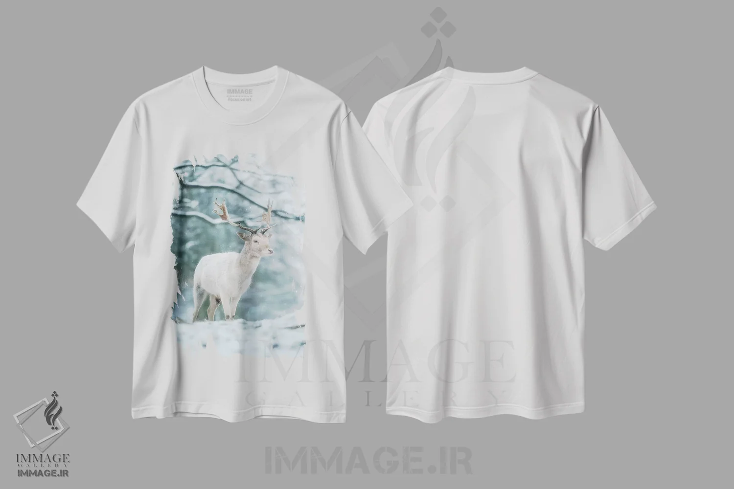 تیشرت سفید طرح دار – تیشرت زمستانی ,سفید برفی اثر مکس الیس immage.ir