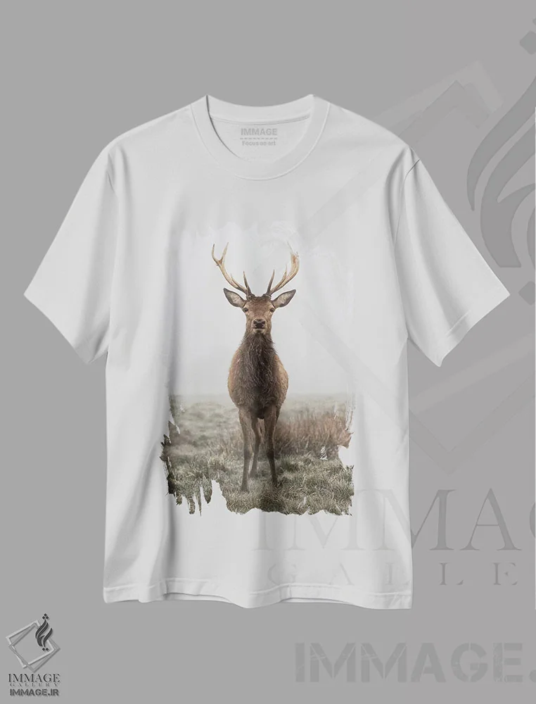 تیشرت سفید طرح دار – تیشرت طبیعت ,مجسمه مانند اثر مکس الیس فروشگاه ایماژ