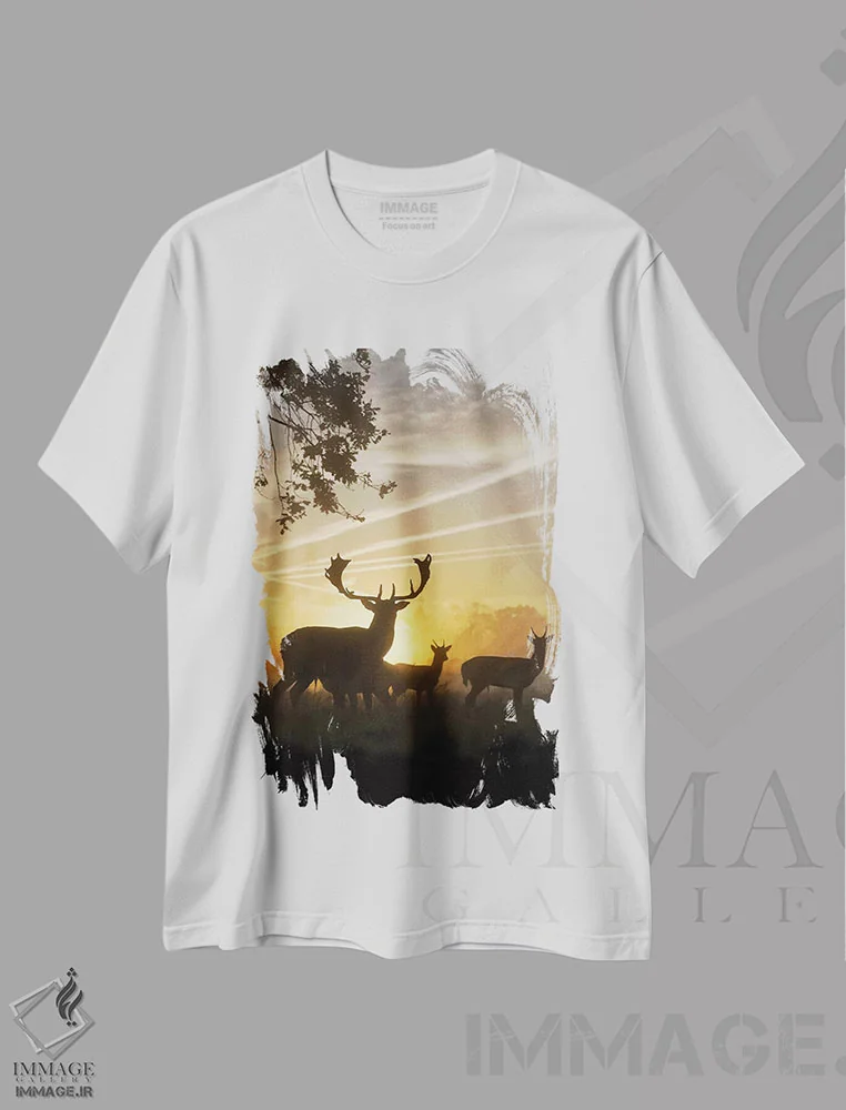 تیشرت سفید طرح دار – تیشرت طبیعت ,متقاطع اثر مکس الیس immage.ir