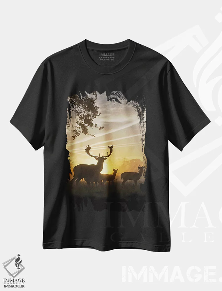 تیشرت مشکی طرح دار – تیشرت طبیعت ,متقاطع اثر مکس الیس فروشگاه ایماژ