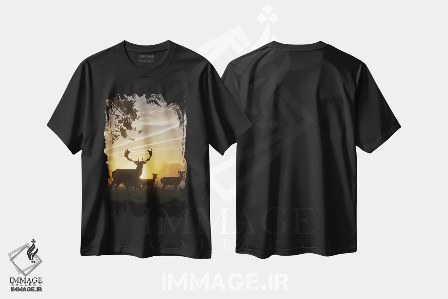 تیشرت مشکی طرح دار – تیشرت طبیعت ,متقاطع اثر مکس الیس فروشگاه ایماژ