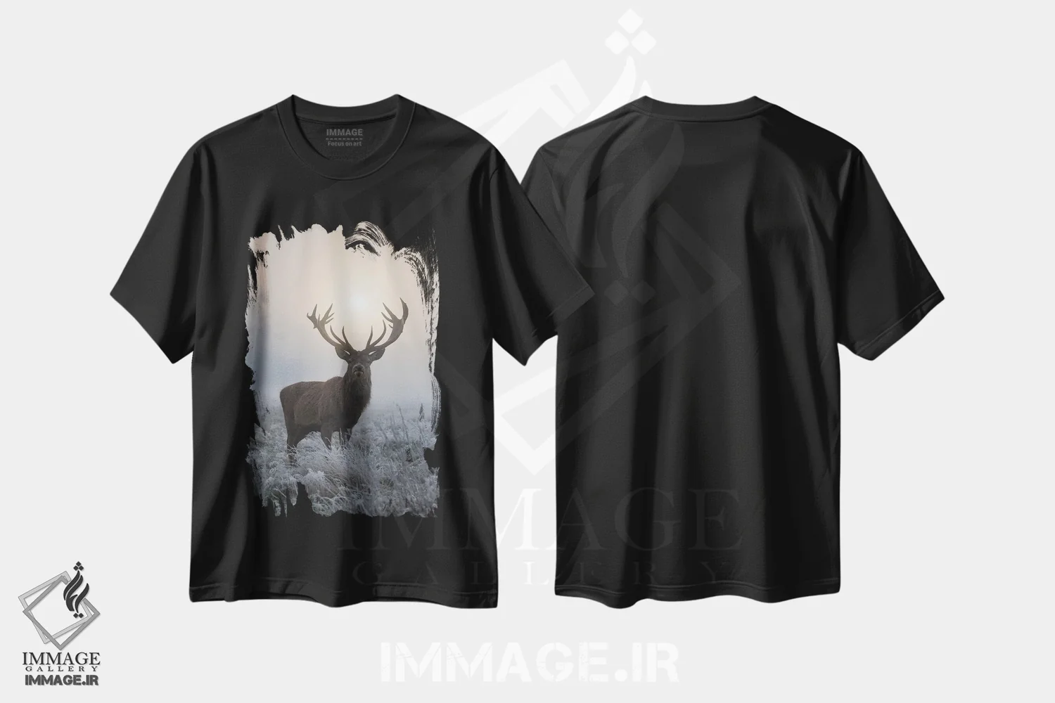 تیشرت مشکی طرح دار – تیشرت طبیعت ,درخشش یخ زده اثر مکس الیس فروشگاه ایماژ