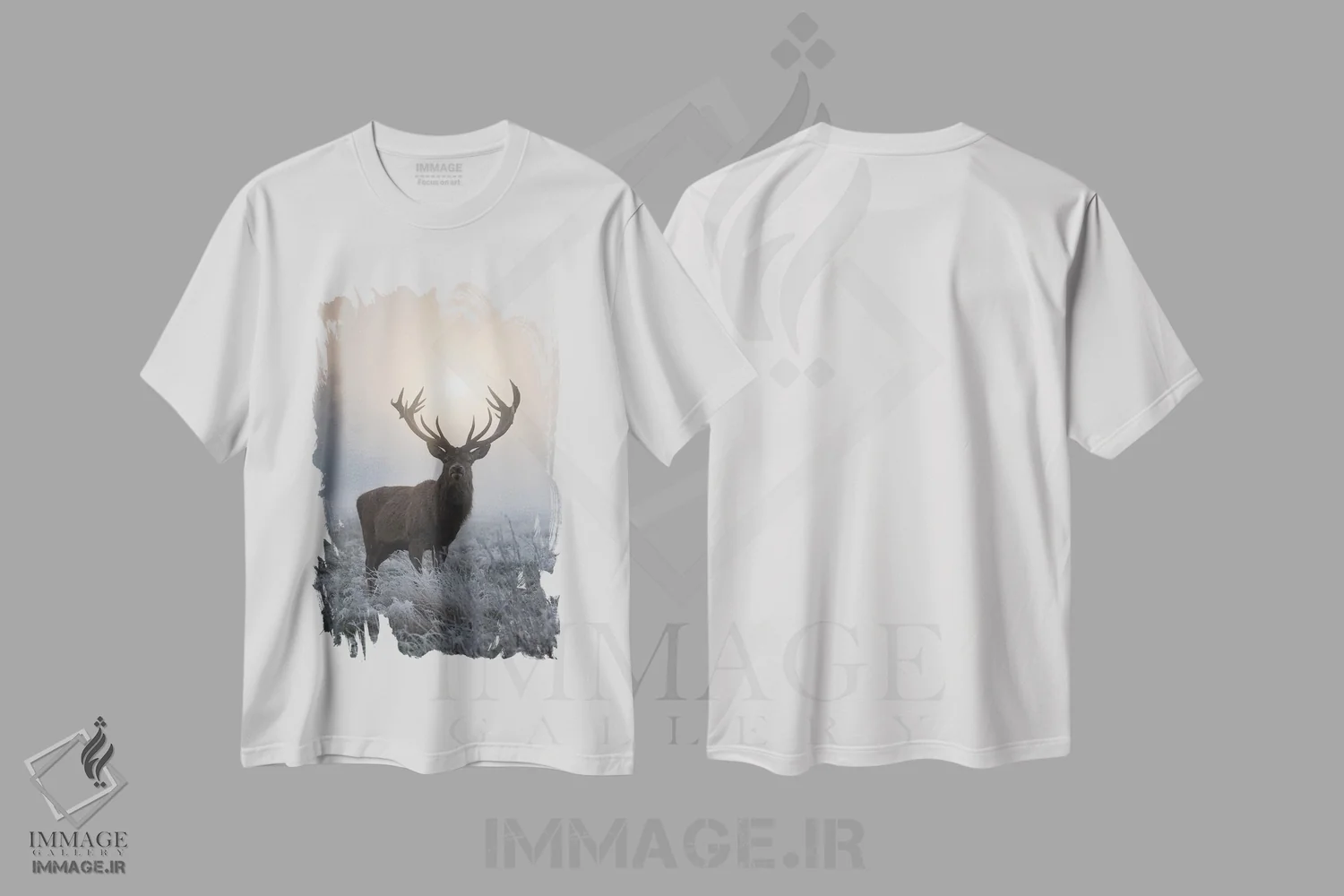 تیشرت سفید طرح دار – تیشرت طبیعت ,درخشش یخ زده اثر مکس الیس immage.ir