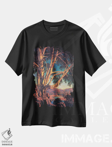 تیشرت مشکی طرح دار – تیشرت طبیعت ,افرا سفید کهنه اثر مکسفیلد پریش فروشگاه ایماژ