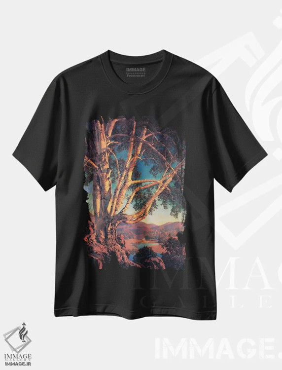 تیشرت مشکی طرح دار – تیشرت طبیعت ,افرا سفید کهنه اثر مکسفیلد پریش فروشگاه ایماژ