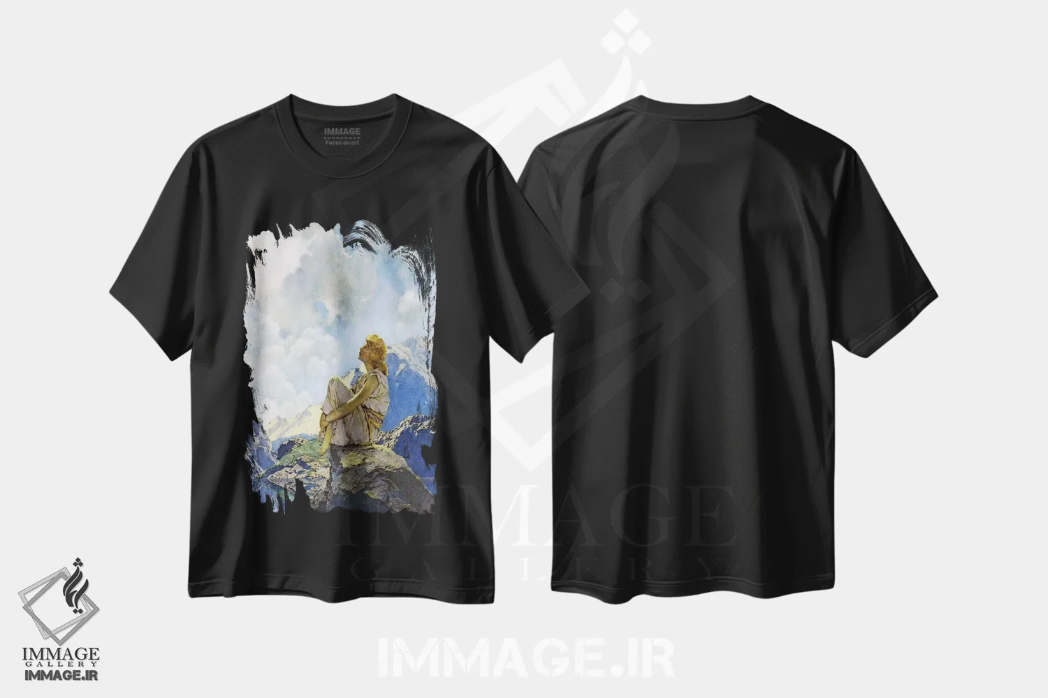 تیشرت مشکی طرح دار – تیشرت منظره ,صبح اثر مکسفیلد پریش فروشگاه ایماژ