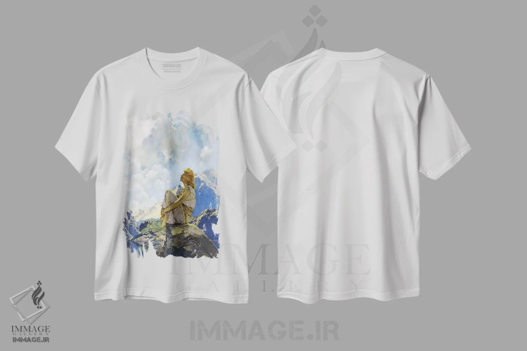 تیشرت سفید طرح دار – تیشرت منظره ,صبح اثر مکسفیلد پریش immage.ir