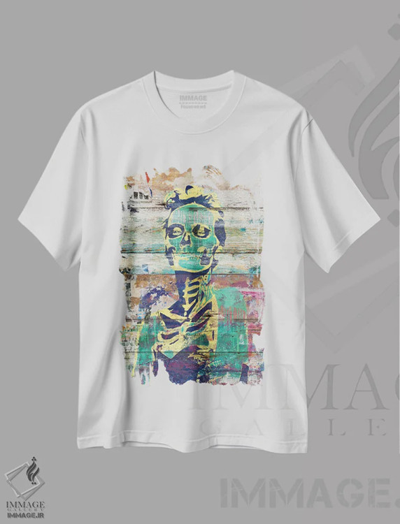 تیشرت سفید طرح دار – تیشرت فانتزی ,زندگی و مرگ اثر دیه گو تیریگال immage.ir