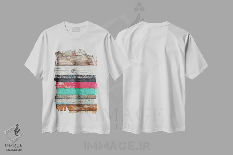 تیشرت سفید طرح دار – تیشرت انتزاعی ,صدای زمان ها اثر دیه گو تیریگال immage.ir