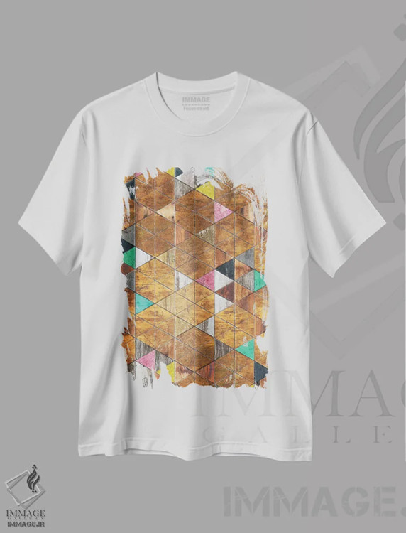 تیشرت سفید طرح دار – تیشرت هندسی نوردیک ,الگوی شبی شیک نوردیک اثر دیه گو تیریگال فروشگاه ایماژ