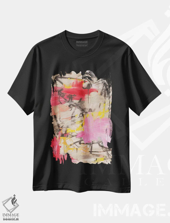 تیشرت مشکی طرح دار – تیشرت انتزاعی ,عجله اثر دیه گو تیریگال فروشگاه ایماژ