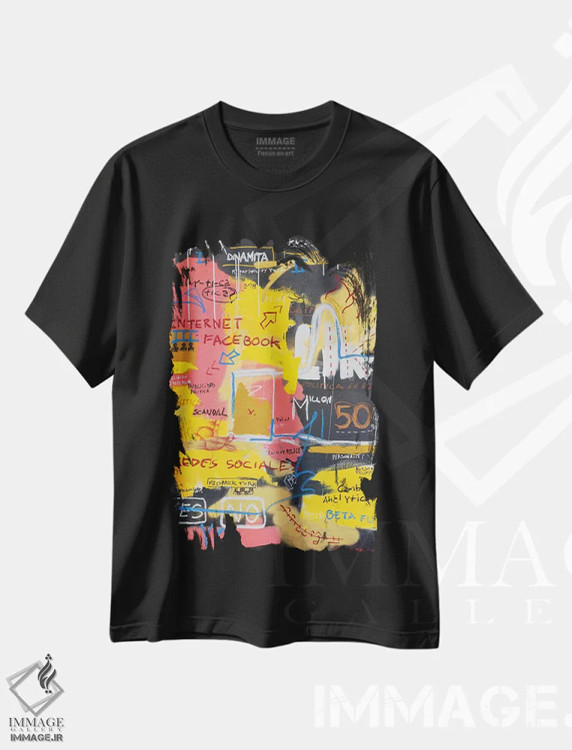 تیشرت مشکی طرح دار – تیشرت تایپوگرافی ,کد اجتماعی است اثر دیه گو تیریگال immage.ir