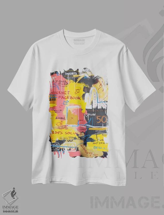 تیشرت سفید طرح دار – تیشرت تایپوگرافی ,کد اجتماعی است اثر دیه گو تیریگال فروشگاه ایماژ