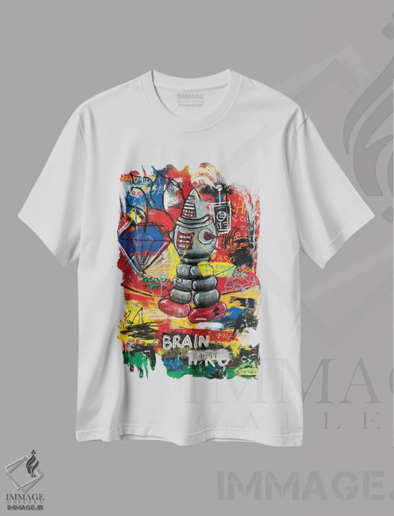 تیشرت سفید طرح دار – تیشرت علمی تخیلی ,اعتماد مغزی اثر دیه گو تیریگال immage.ir