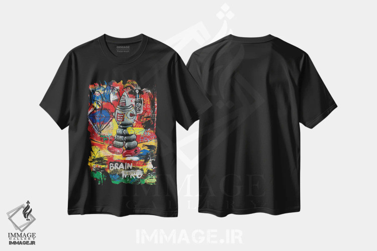 تیشرت مشکی طرح دار – تیشرت علمی تخیلی ,اعتماد مغزی اثر دیه گو تیریگال فروشگاه ایماژ