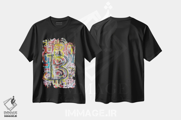 تیشرت مشکی طرح دار – تیشرت خیابانی ,چشم های لیزری اثر دیه گو تیریگال immage.ir