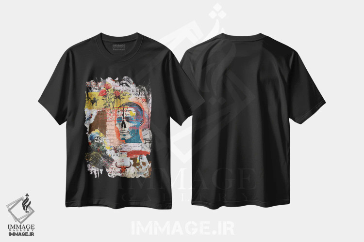 تیشرت مشکی طرح دار – تیشرت فلسفی ,یاد مرگ اثر دیه گو تیریگال فروشگاه ایماژ