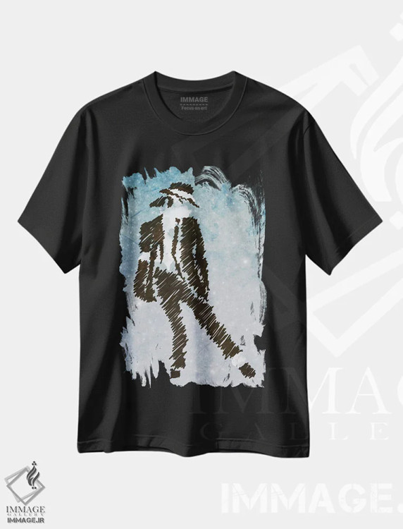 تیشرت مشکی طرح دار – تیشرت موسیقی ,مایکل جکسون؛ برای همیشه سلطان پاپ اثر دیه گو تیریگال immage.ir