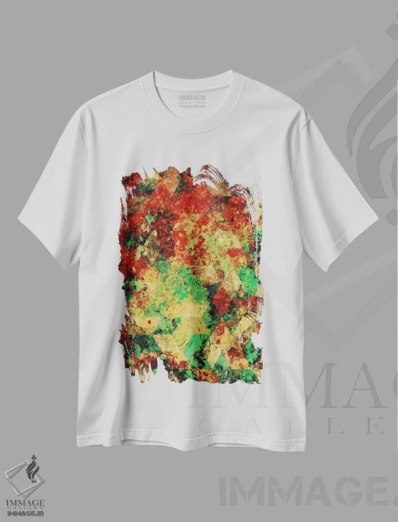 تیشرت سفید طرح دار – تیشرت انتزاعی ,درون یک رنگین کمان اثر دیه گو تیریگال immage.ir