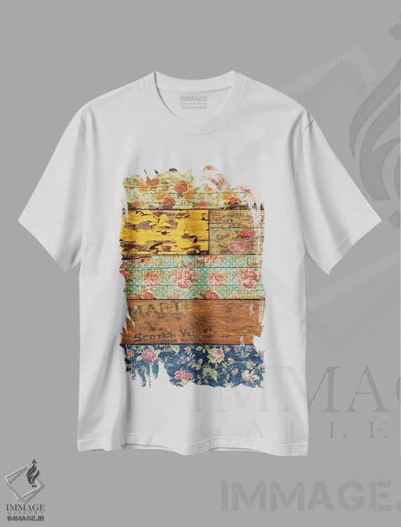 تیشرت سفید طرح دار – تیشرت گل و گیاه ,سبک باروک اثر دیه گو تیریگال immage.ir