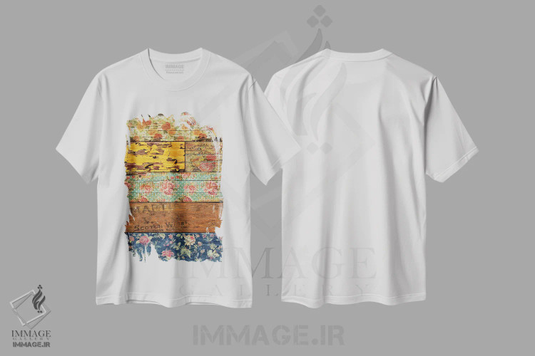 تیشرت سفید طرح دار – تیشرت گل و گیاه ,سبک باروک اثر دیه گو تیریگال immage.ir