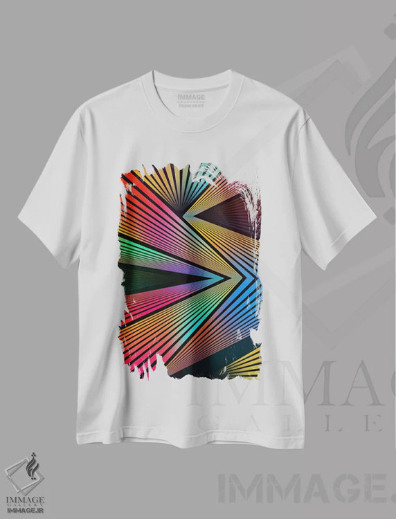 تیشرت سفید طرح دار – تیشرت وینتیج ,رنگین کمان دیوانه اثر دیه گو تیریگال immage.ir