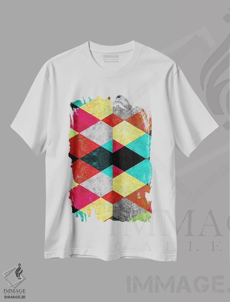 تیشرت سفید طرح دار – تیشرت هندسی ,موندوی هندسی د اثر دیه گو تیریگال immage.ir